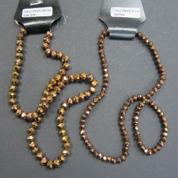 Metallic Bronze Glass Crystal Bead String